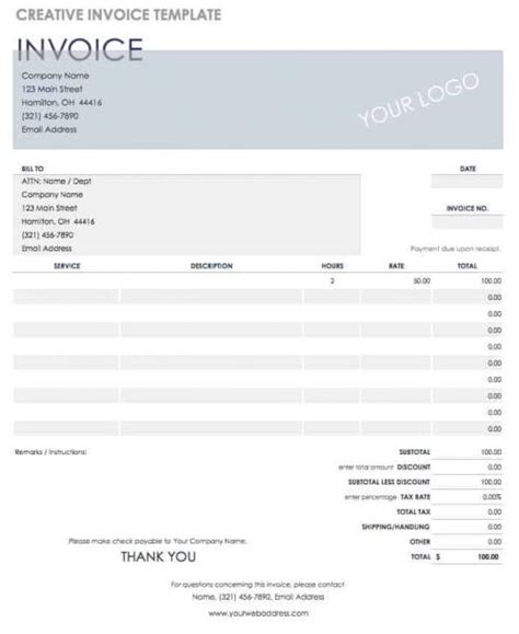55 Free Invoice Templates .